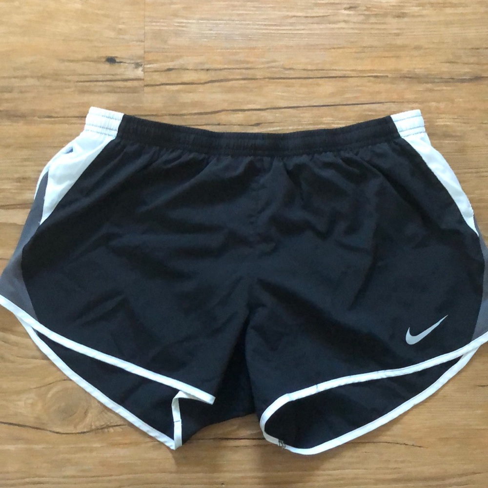 Black and grey Nike athletic shorts